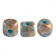 Les perles par Puca® Minos kralen Opaque blue turquoise tweedy 63030/45703